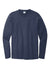 Port & Company PC600LS Mens Bouncer Long Sleeve Crewneck T-Shirt Navy Blue Flat Front
