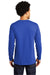 Port & Company PC600LS Mens Bouncer Long Sleeve Crewneck T-Shirt True Royal Blue Model Back