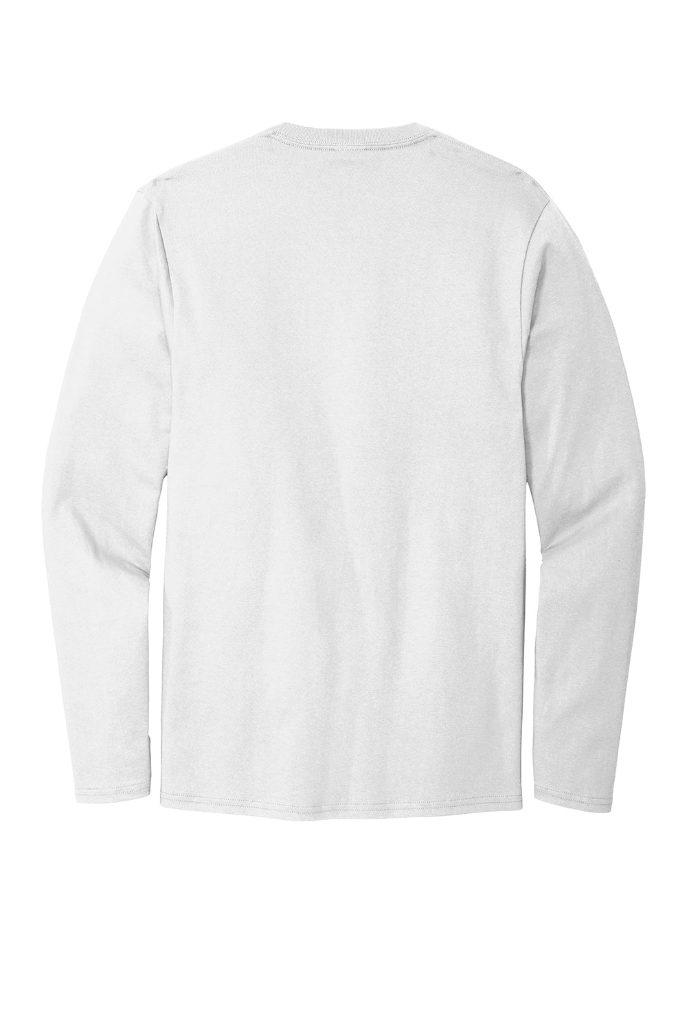 Port & Company PC600LS Mens Bouncer Long Sleeve Crewneck T-Shirt White Flat Back