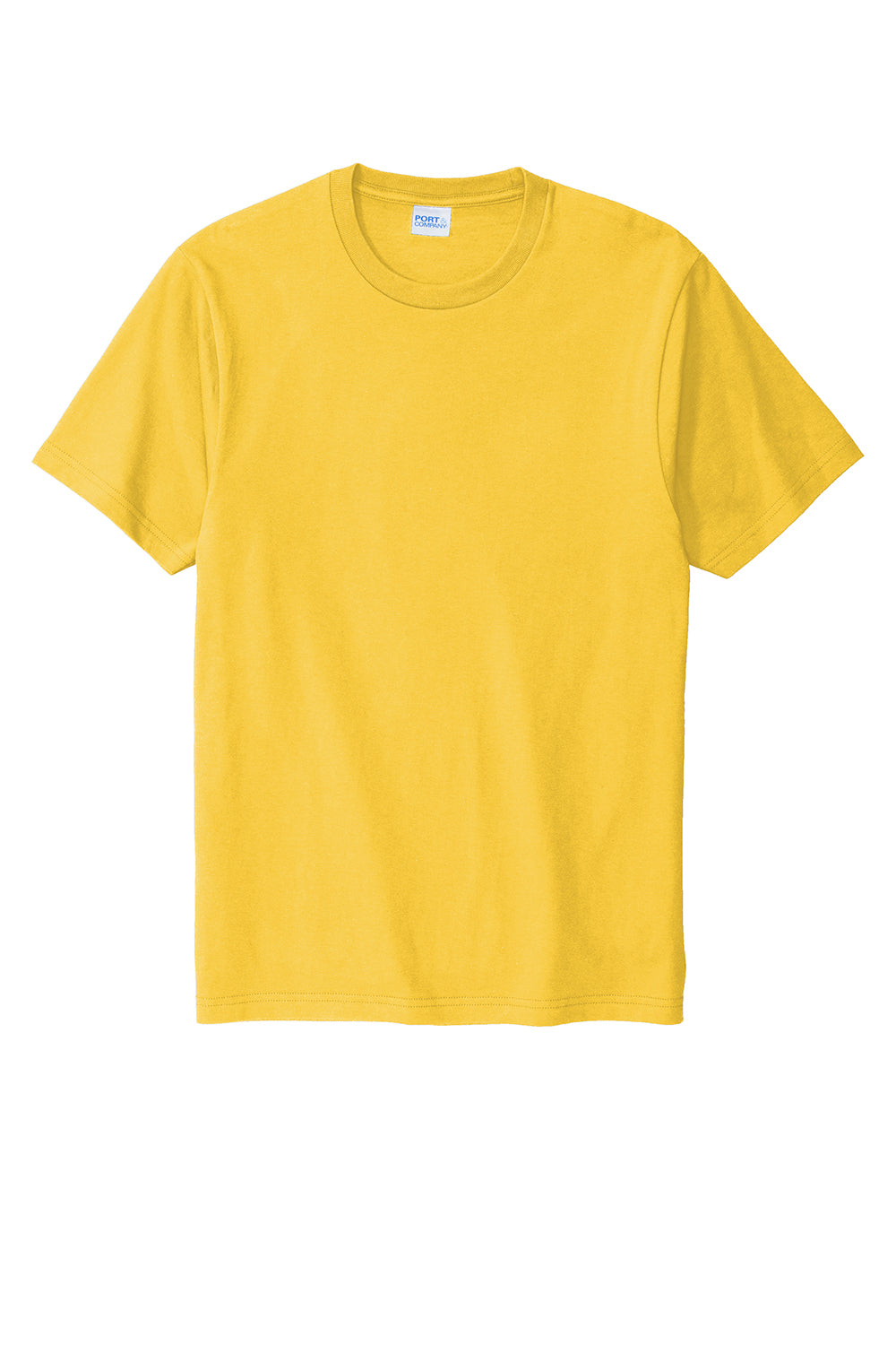 Port & Company PC600 Mens Bouncer Short Sleeve Crewneck T-Shirt Lemon Yellow Flat Front