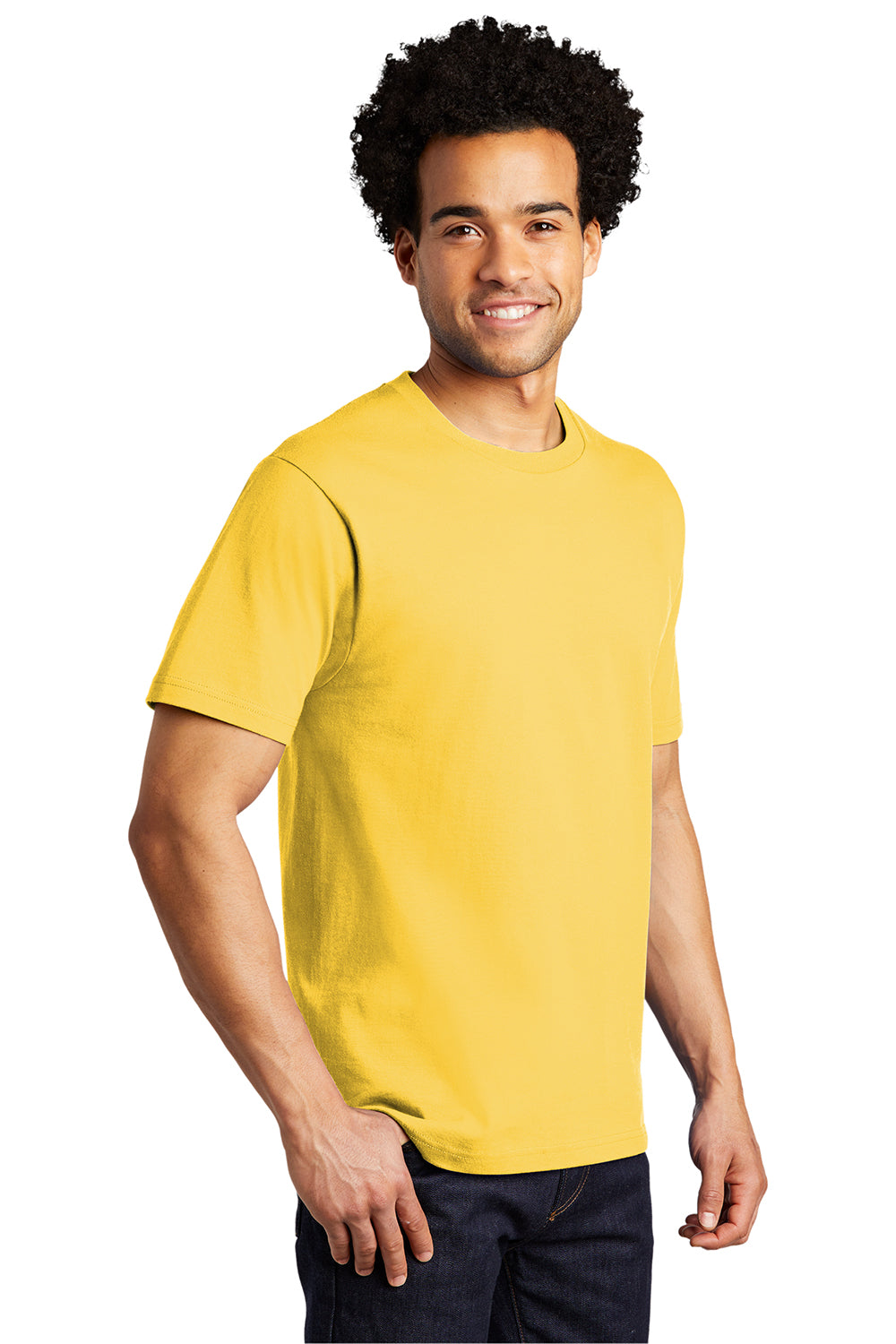 Port & Company PC600 Mens Bouncer Short Sleeve Crewneck T-Shirt Lemon Yellow Model 3q