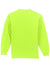 Port & Company PC61LSP/PC61LSPT Mens Essential Long Sleeve Crewneck T-Shirt w/ Pocket Safety Green Flat Back