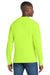 Port & Company PC61LSP/PC61LSPT Mens Essential Long Sleeve Crewneck T-Shirt w/ Pocket Safety Green Model Back