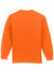 Port & Company PC61LSP/PC61LSPT Mens Essential Long Sleeve Crewneck T-Shirt w/ Pocket Safety Orange Flat Back