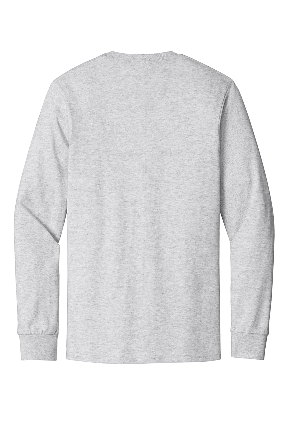 Port & Company PC61LSP/PC61LSPT Mens Essential Long Sleeve Crewneck T-Shirt w/ Pocket Ash Grey Flat Back