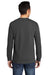 Port & Company PC61LSP/PC61LSPT Mens Essential Long Sleeve Crewneck T-Shirt w/ Pocket Charcoal Grey Model Back