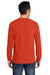 Port & Company PC61LSP/PC61LSPT Mens Essential Long Sleeve Crewneck T-Shirt w/ Pocket Orange Model Back