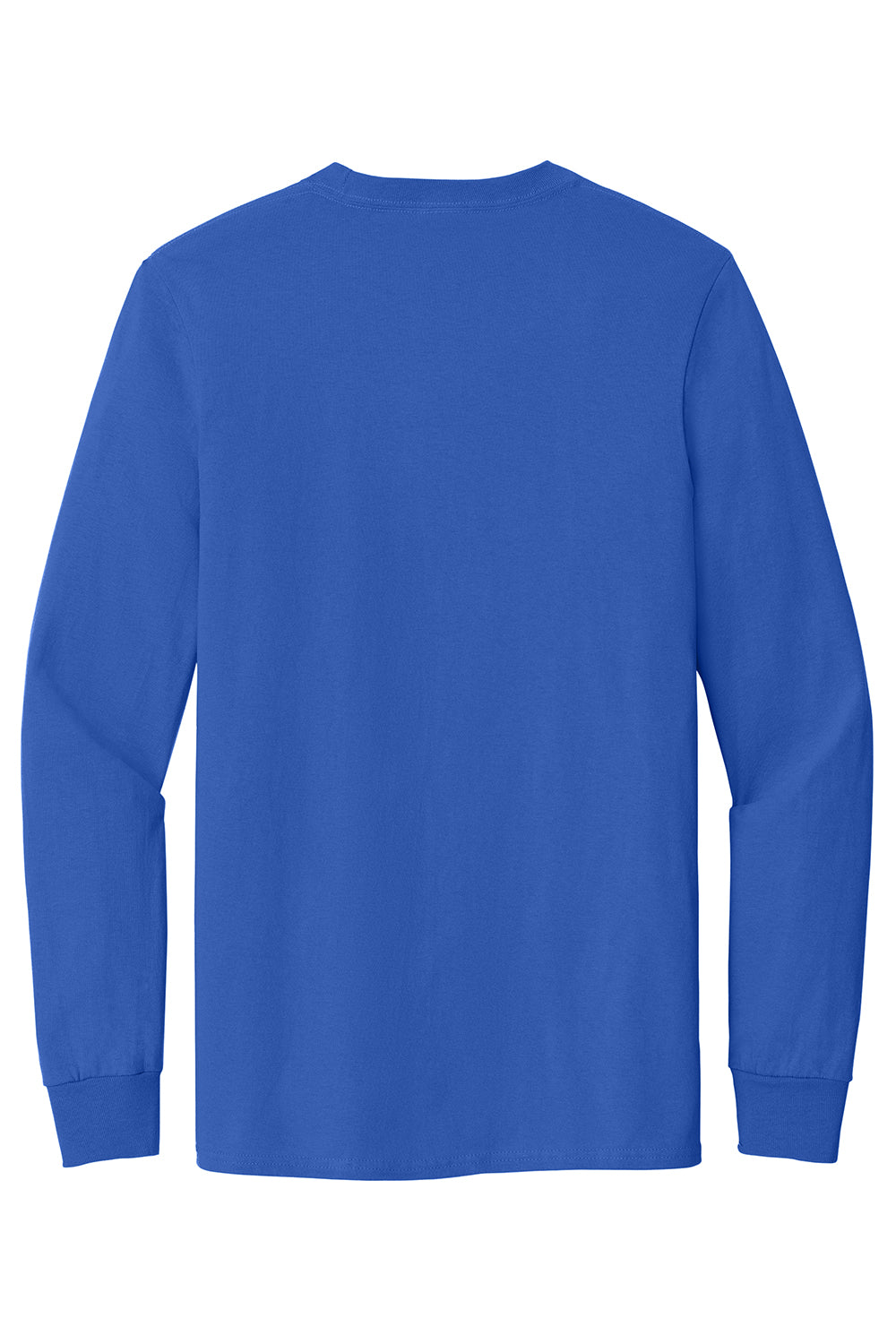 Port & Company PC61LSP/PC61LSPT Mens Essential Long Sleeve Crewneck T-Shirt w/ Pocket Royal Blue Flat Back