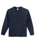 Port & Company PC61LS/PC61LST Mens Essential Long Sleeve Crewneck T-Shirt Deep Navy Blue Flat Front