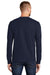 Port & Company PC61LS/PC61LST Mens Essential Long Sleeve Crewneck T-Shirt Deep Navy Blue Model Back