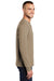 Port & Company PC61LS/PC61LST Mens Essential Long Sleeve Crewneck T-Shirt Sand Brown Model Side