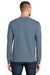Port & Company PC61LS/PC61LST Mens Essential Long Sleeve Crewneck T-Shirt Stonewashed Blue Model Back