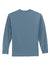 Port & Company PC61LS/PC61LST Mens Essential Long Sleeve Crewneck T-Shirt Stonewashed Blue Flat Back