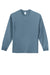 Port & Company PC61LS/PC61LST Mens Essential Long Sleeve Crewneck T-Shirt Stonewashed Blue Flat Front