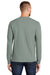 Port & Company PC61LS/PC61LST Mens Essential Long Sleeve Crewneck T-Shirt Stonewashed Green Model Back
