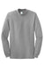 Port & Company PC61M Mens Essential Long Sleeve Mock Neck T-Shirt Heather Grey Flat Front