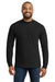 Port & Company PC61M Mens Essential Long Sleeve Mock Neck T-Shirt Jet Black Model Front