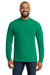 Port & Company PC61M Mens Essential Long Sleeve Mock Neck T-Shirt Kelly Green Model Front
