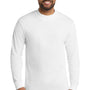 Port & Company Mens Essential Long Sleeve Mock Neck T-Shirt - White