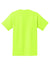 Port & Company PC61P/PC61PT Mens Essential Short Sleeve Crewneck T-Shirt w/ Pocket Safety Green Flat Back