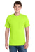 Port & Company PC61P/PC61PT Mens Essential Short Sleeve Crewneck T-Shirt w/ Pocket Safety Green Model Front