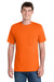 Port & Company PC61P/PC61PT Mens Essential Short Sleeve Crewneck T-Shirt w/ Pocket Safety Orange Model Front