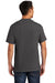 Port & Company PC61P/PC61PT Mens Essential Short Sleeve Crewneck T-Shirt w/ Pocket Charcoal Grey Model Back