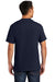 Port & Company PC61P/PC61PT Mens Essential Short Sleeve Crewneck T-Shirt w/ Pocket Deep Navy Blue Model Back