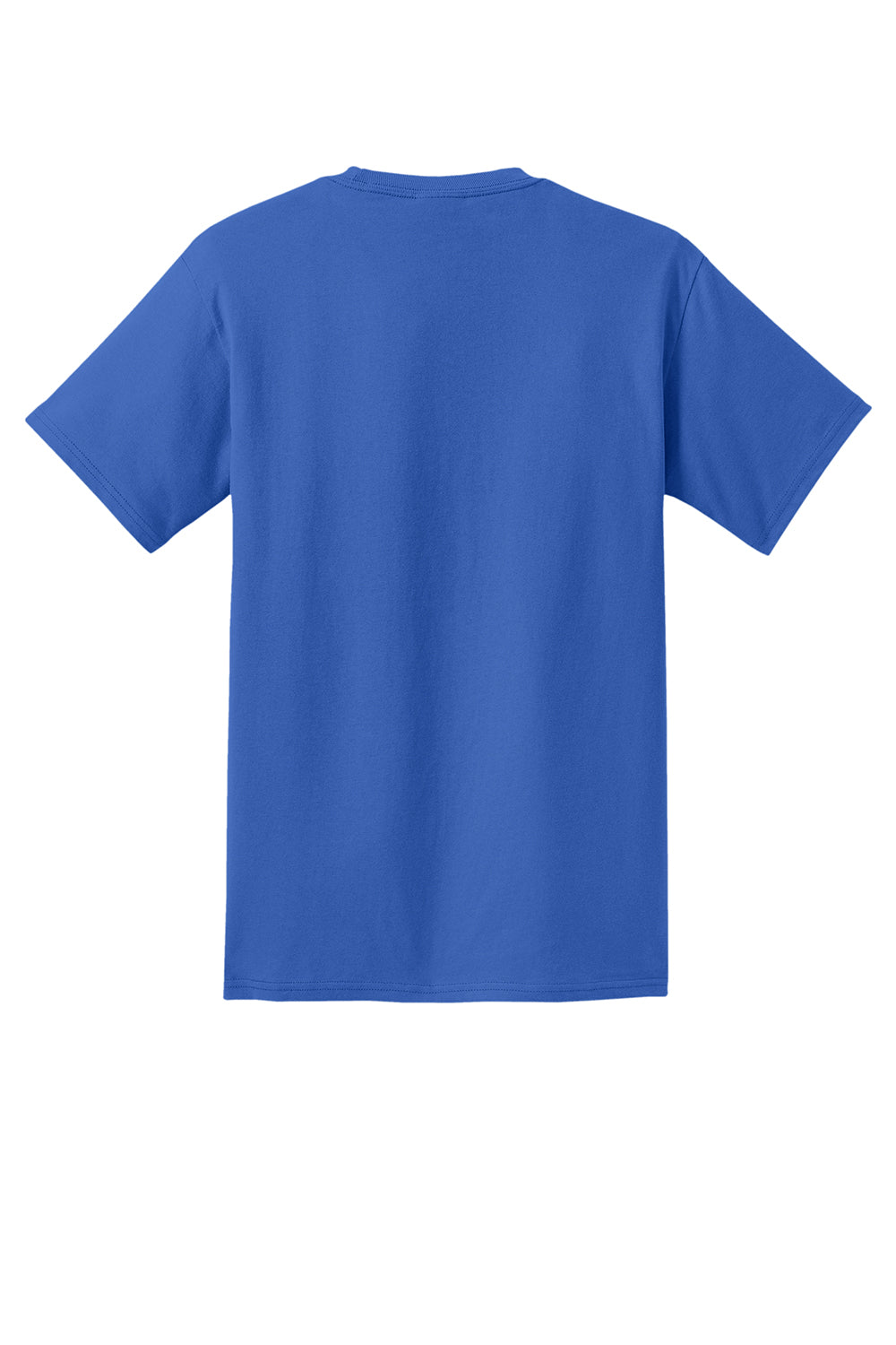 Port & Company PC61P/PC61PT Mens Essential Short Sleeve Crewneck T-Shirt w/ Pocket Royal Blue Flat Back
