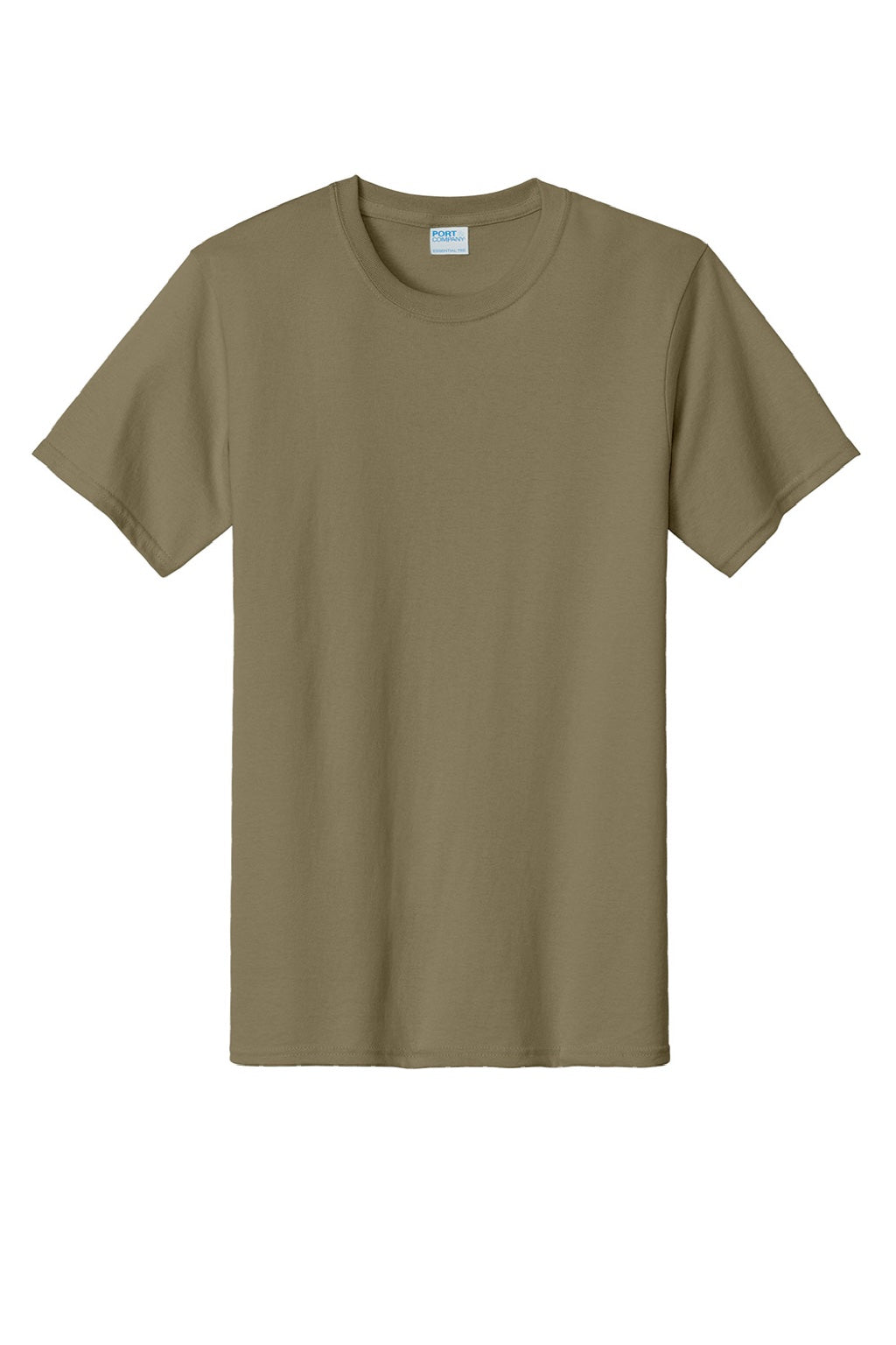 Port & Company PC61/PC61T Mens Essential Short Sleeve Crewneck T-Shirt Coyote Brown Flat Front