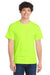 Port & Company PC61/PC61T Mens Essential Short Sleeve Crewneck T-Shirt Safety Green Model Front