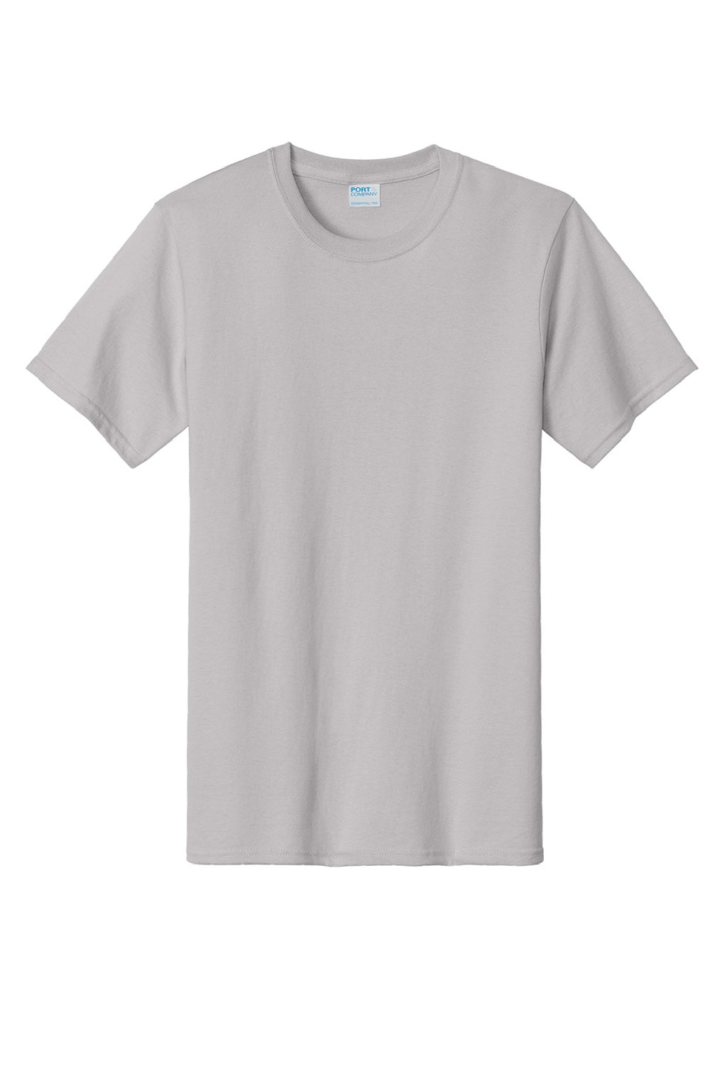 Port & Company PC61/PC61T Mens Essential Short Sleeve Crewneck T-Shirt Silver Grey Flat Front