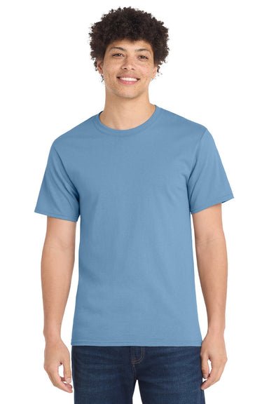 Port & Company PC61/PC61T Mens Essential Short Sleeve Crewneck T-Shirt Tundra Blue Model Front