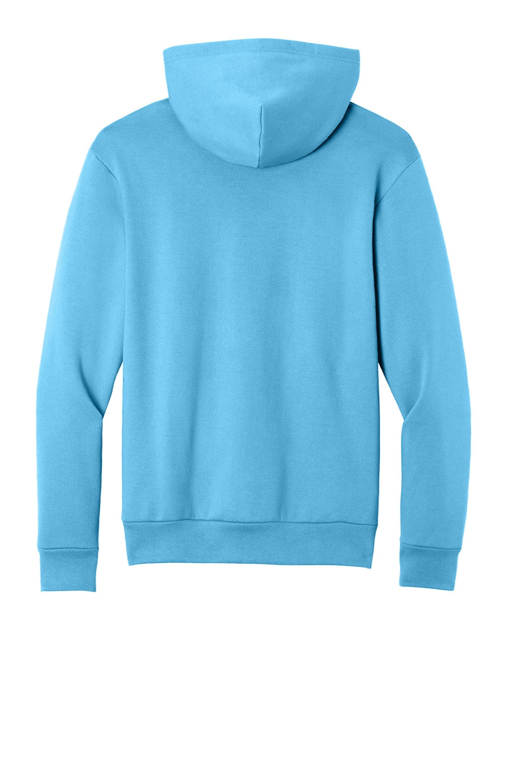 Port & Company PC68H Mens Easy Fleece Hooded Sweatshirt Hoodie w/ Pouch Pocket Aquatic Blue Flat Back