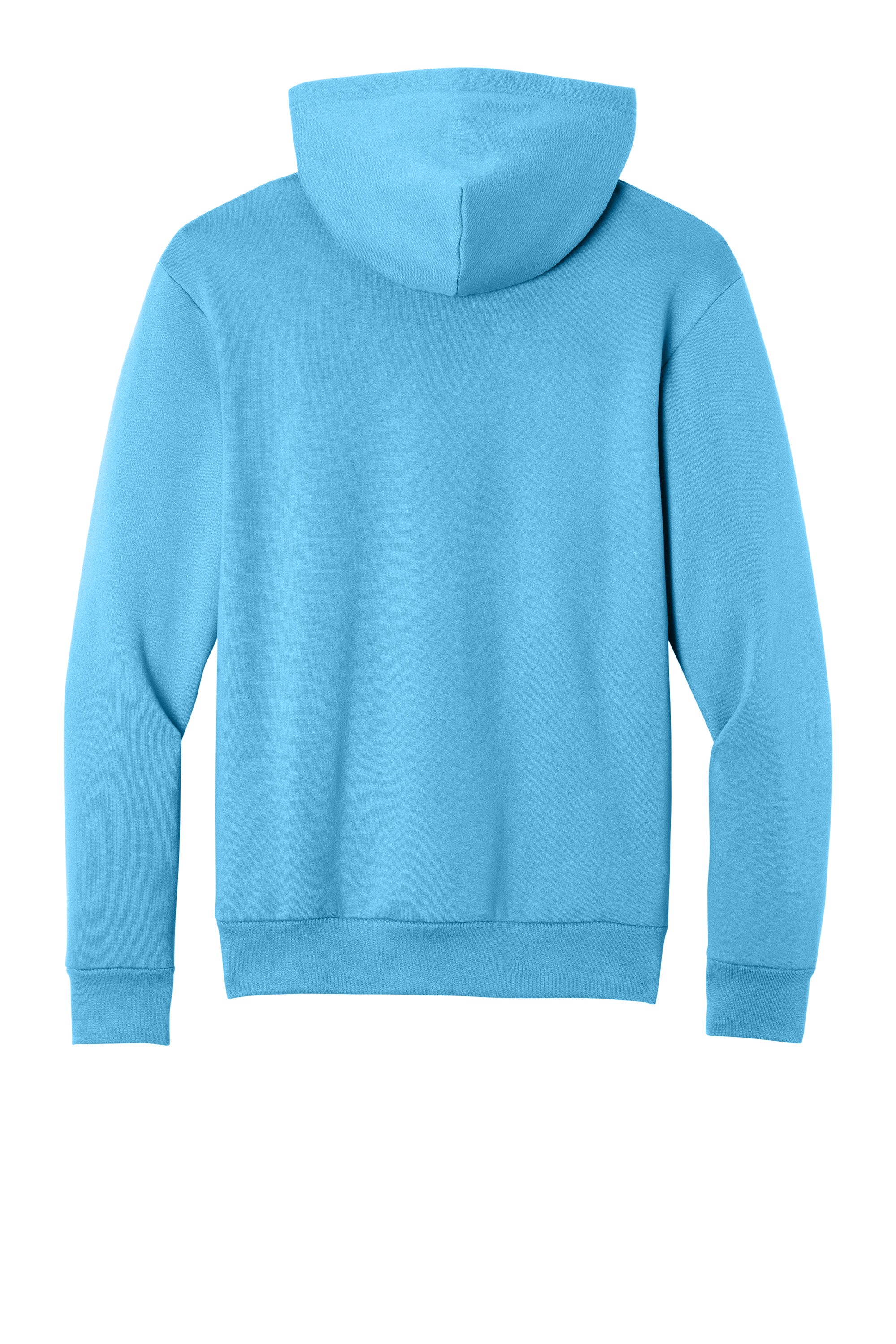 Port & Company PC68H Mens Easy Fleece Hooded Sweatshirt Hoodie w/ Pouch Pocket Aquatic Blue Flat Back