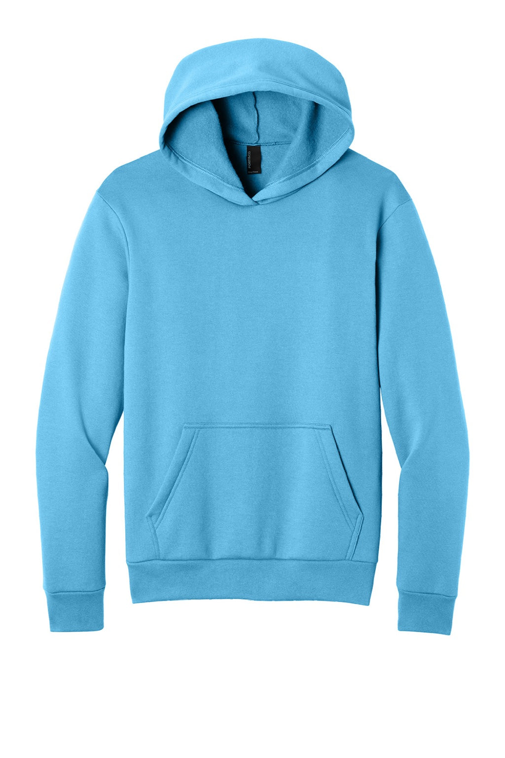 Port & Company PC68H Mens Easy Fleece Hooded Sweatshirt Hoodie w/ Pouch Pocket Aquatic Blue Flat Front