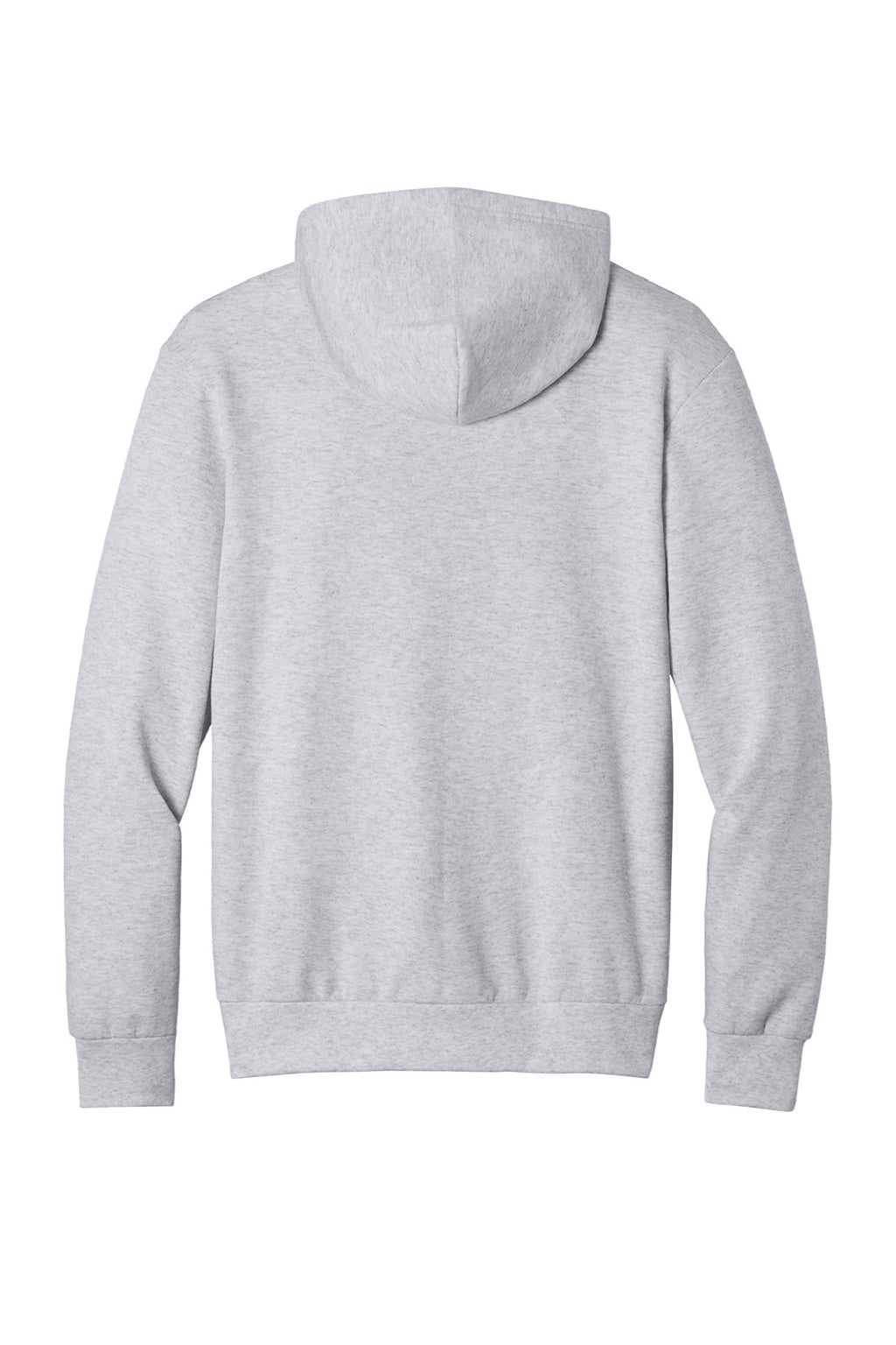 Port & Company PC68H Mens Easy Fleece Hooded Sweatshirt Hoodie w/ Pouch Pocket Ash Grey Flat Back