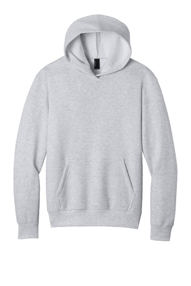 Port & Company PC68H Mens Easy Fleece Hooded Sweatshirt Hoodie w/ Pouch Pocket Ash Grey Flat Front