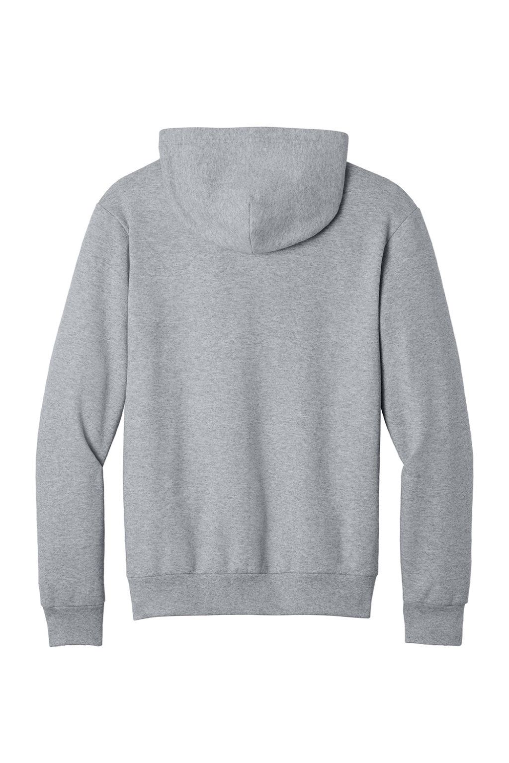 Port & Company PC68H Mens Easy Fleece Hooded Sweatshirt Hoodie w/ Pouch Pocket Heather Grey Flat Back
