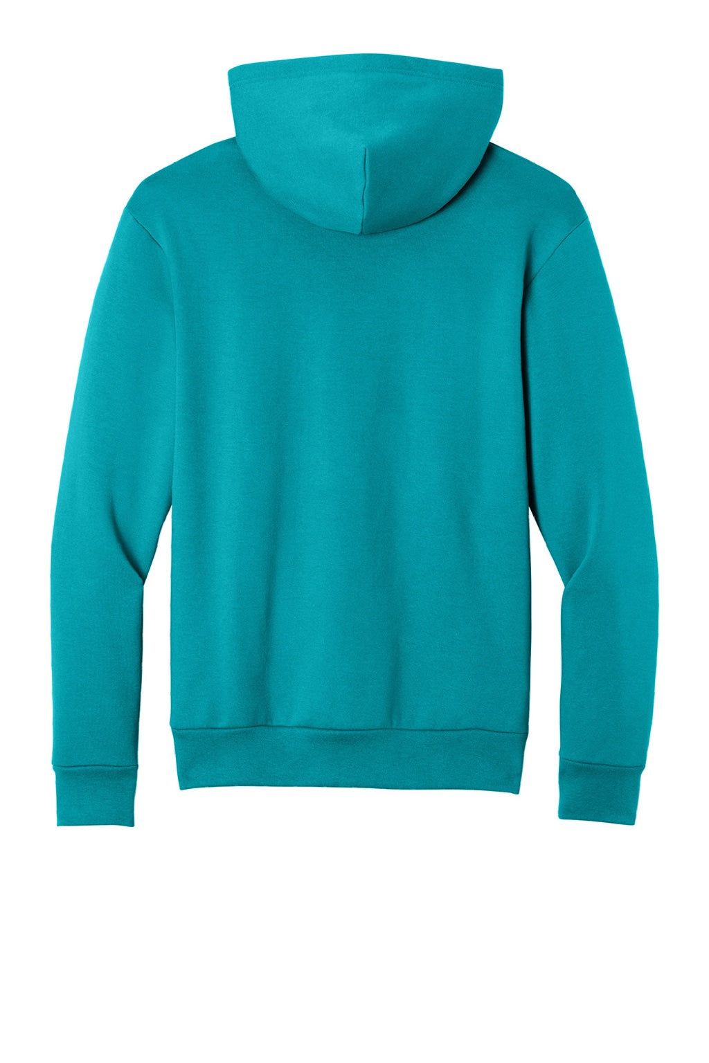 Port & Company PC68H Mens Easy Fleece Hooded Sweatshirt Hoodie w/ Pouch Pocket Bright Aqua Blue Flat Back