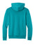 Port & Company PC68H Mens Easy Fleece Hooded Sweatshirt Hoodie w/ Pouch Pocket Bright Aqua Blue Flat Back