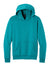 Port & Company PC68H Mens Easy Fleece Hooded Sweatshirt Hoodie w/ Pouch Pocket Bright Aqua Blue Flat Front