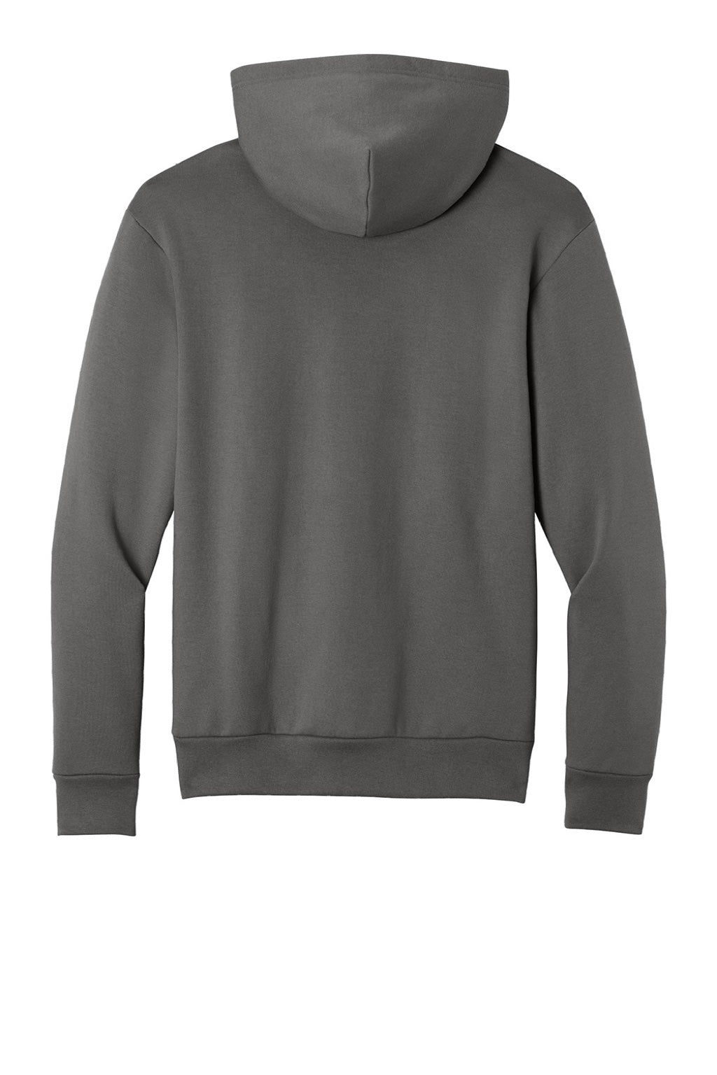 Port & Company PC68H Mens Easy Fleece Hooded Sweatshirt Hoodie w/ Pouch Pocket Charcoal Grey Flat Back