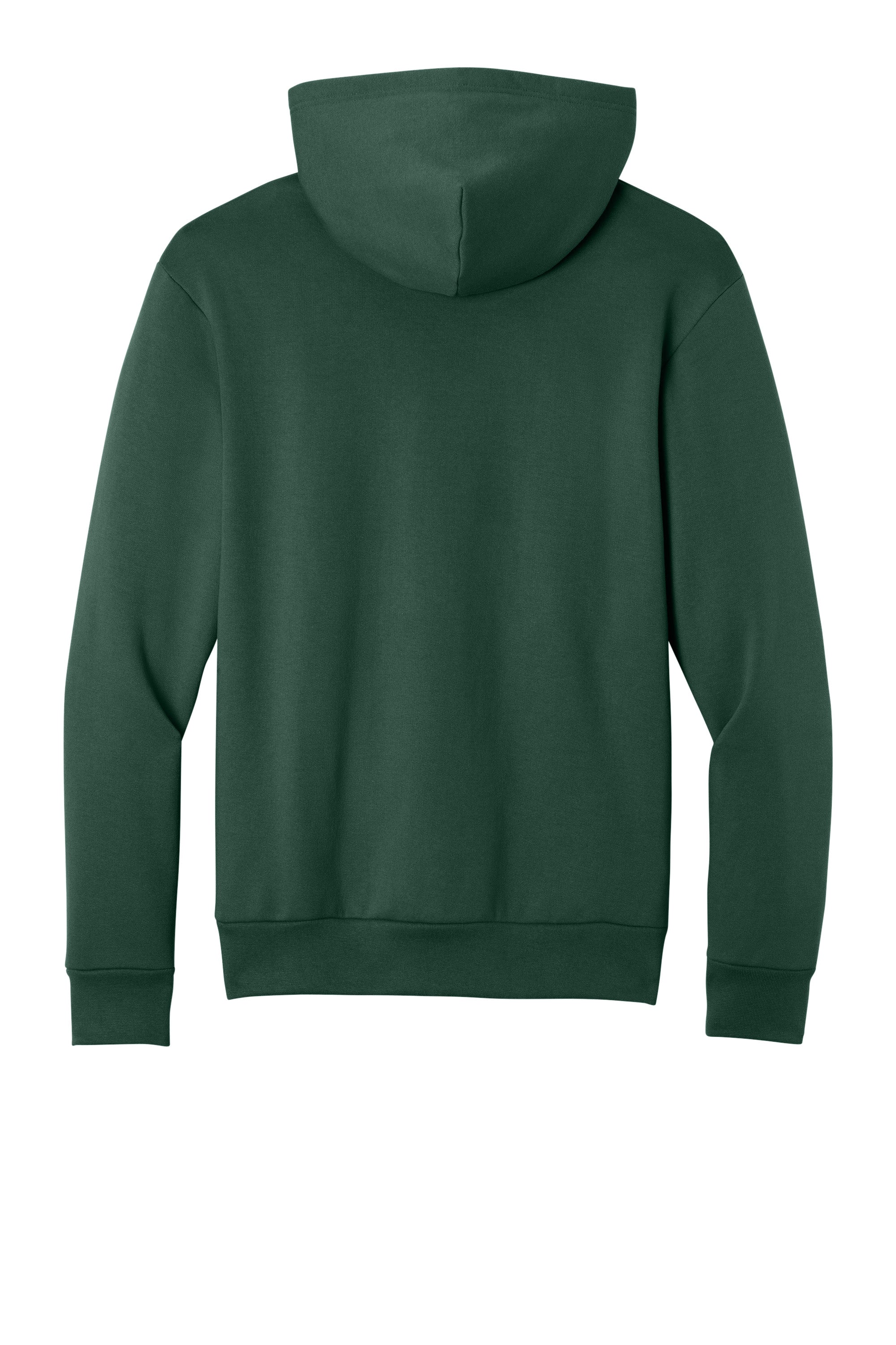 Port & Company PC68H Mens Easy Fleece Hooded Sweatshirt Hoodie w/ Pouch Pocket Dark Green Flat Back