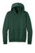 Port & Company PC68H Mens Easy Fleece Hooded Sweatshirt Hoodie w/ Pouch Pocket Dark Green Flat Front