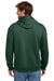 Port & Company PC68H Mens Easy Fleece Hooded Sweatshirt Hoodie w/ Pouch Pocket Dark Green Model Back