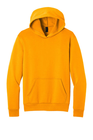 Port & Company PC68H Mens Easy Fleece Hooded Sweatshirt Hoodie w/ Pouch Pocket Gold Flat Front