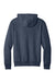 Port & Company PC68H Mens Easy Fleece Hooded Sweatshirt Hoodie w/ Pouch Pocket Heather Navy Blue Flat Back