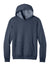 Port & Company PC68H Mens Easy Fleece Hooded Sweatshirt Hoodie w/ Pouch Pocket Heather Navy Blue Flat Front