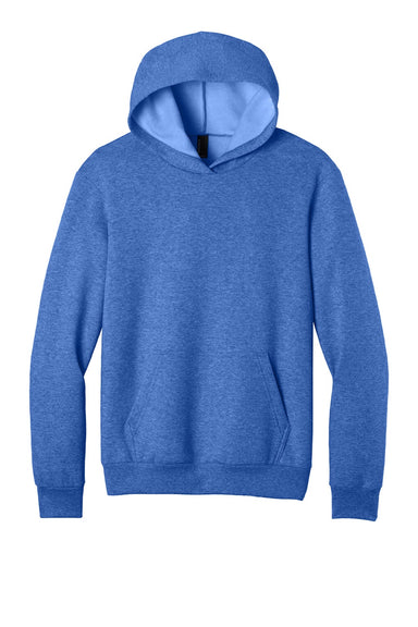 Port & Company PC68H Mens Easy Fleece Hooded Sweatshirt Hoodie w/ Pouch Pocket Heather Royal Blue Flat Front